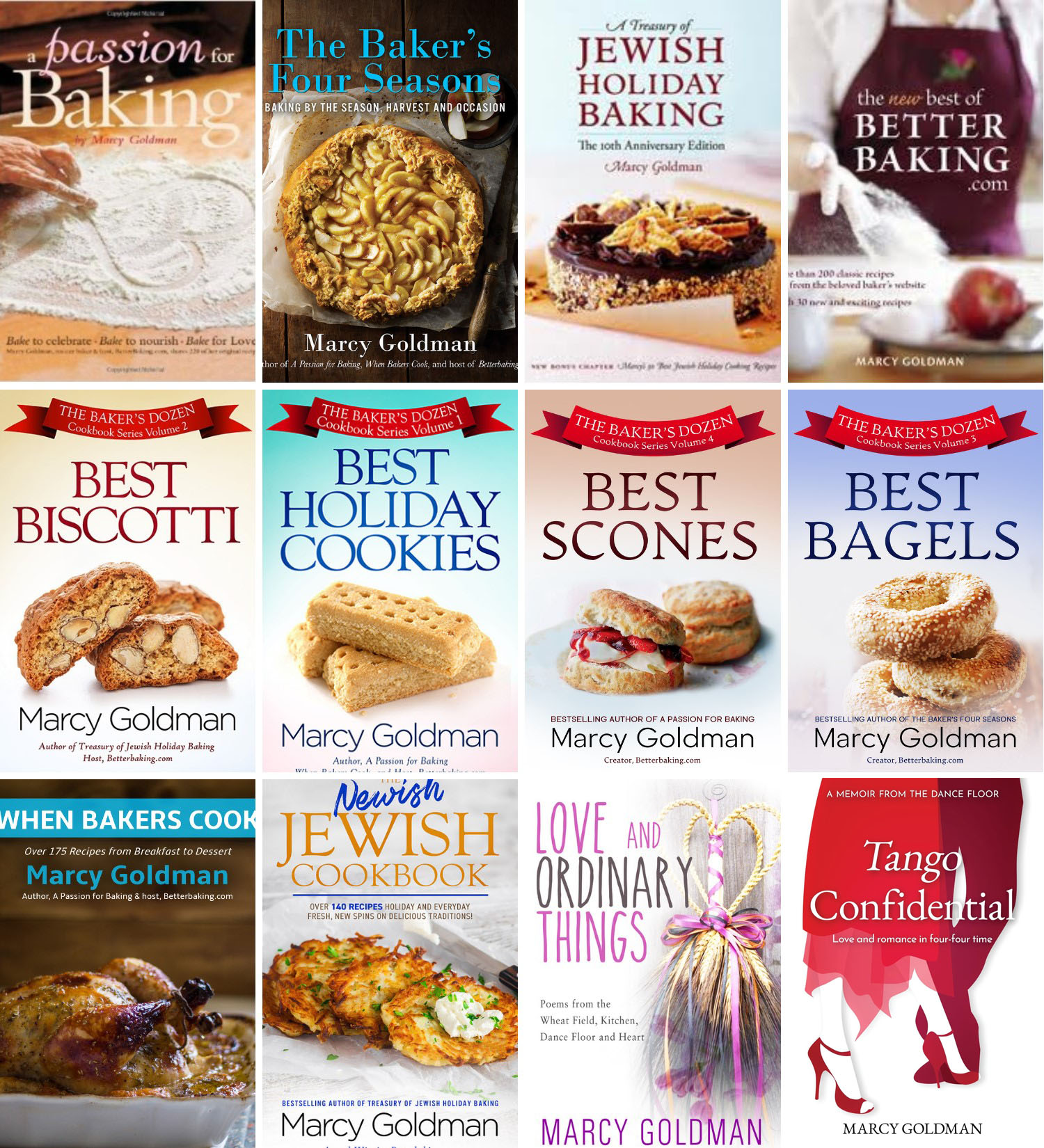 A bunch of books about baking and cooking