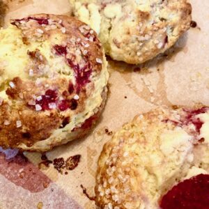 Sweet Raspberry Ricotta Scones